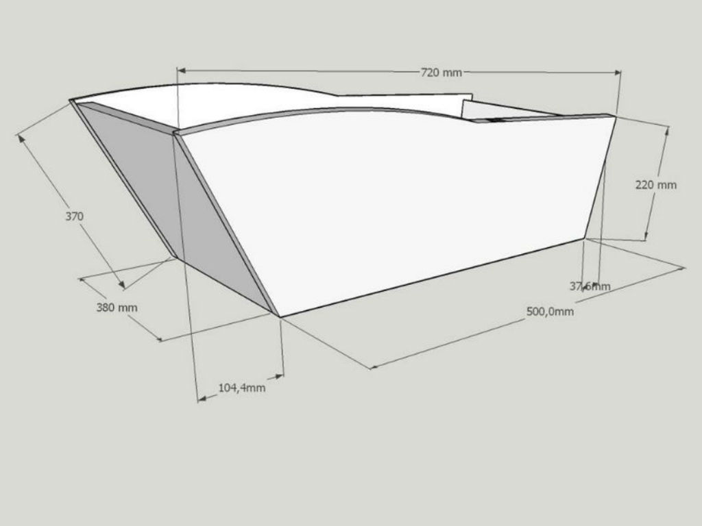 The plan for the construction of a wheelbarrow